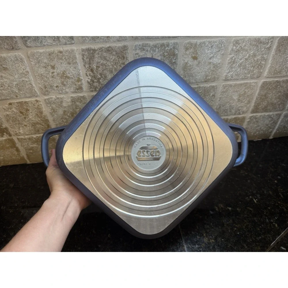 Essen Cast Iron Blue Casserole Baking Pan Argentina 11 in Square Dutch Oven Cook